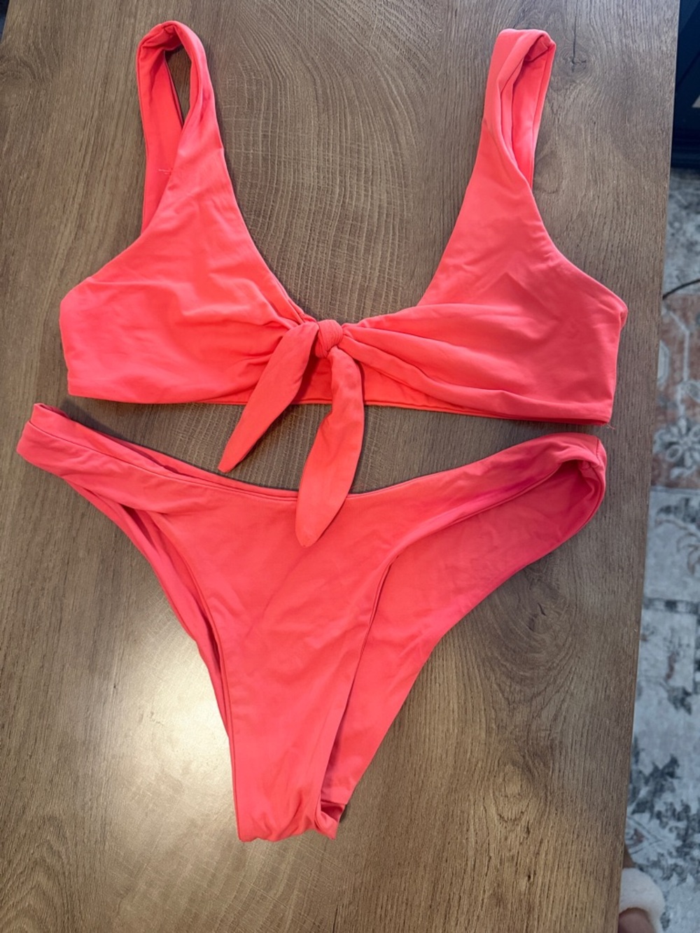Dippin' Daisy's Coral Pink Tie-Front Bikini Set